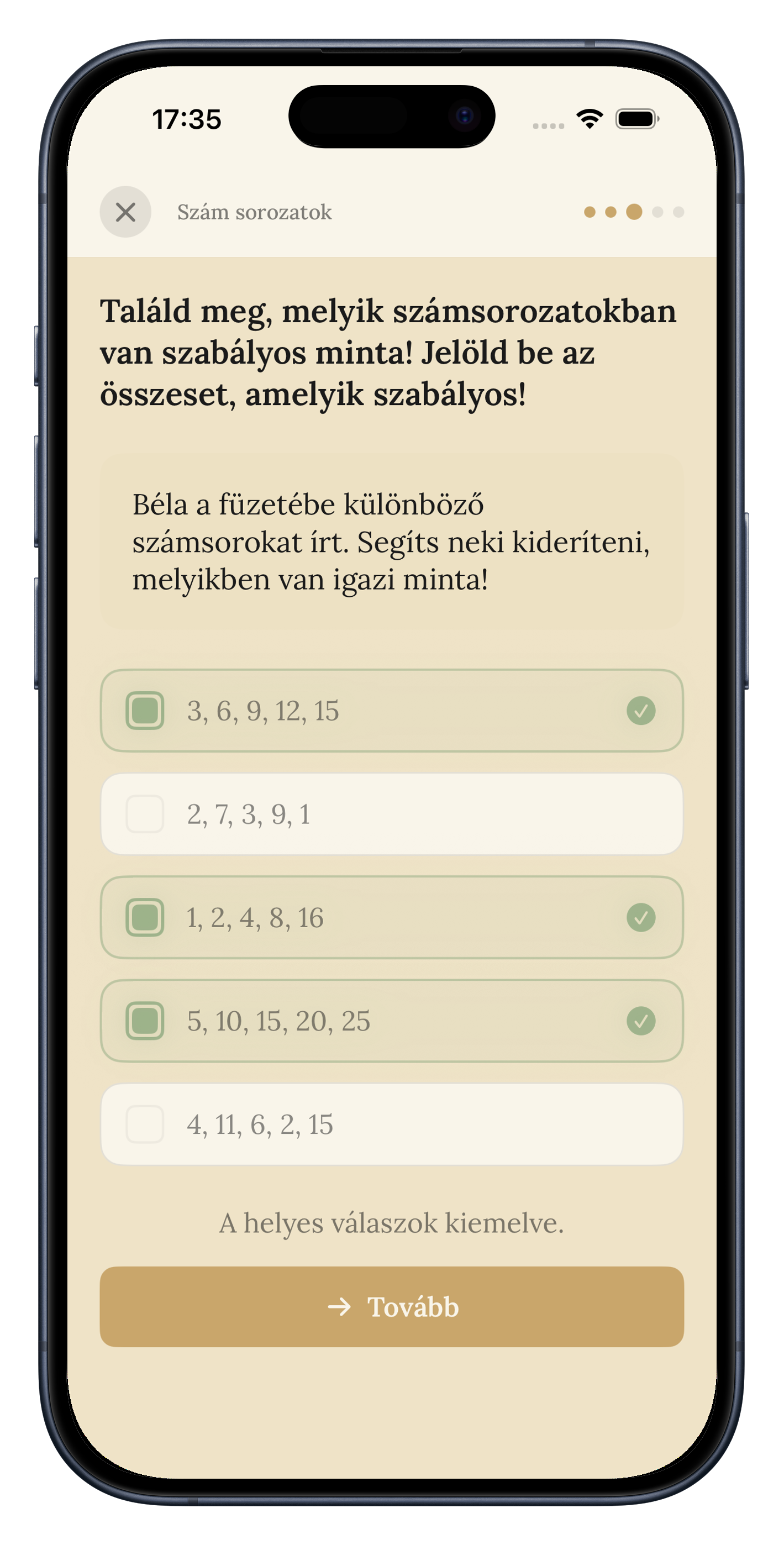 Számsorozat feladat